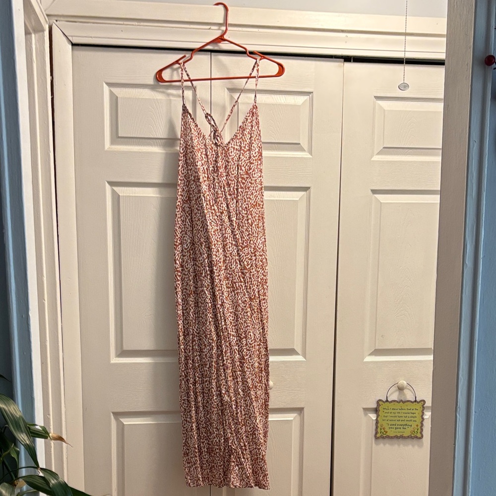 Old Navy Floral Maxi Dress in brown animal print